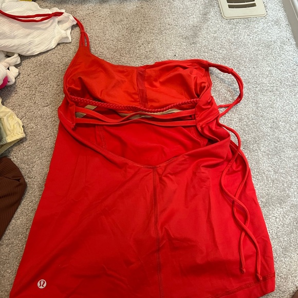 Red halter style lululemon top - Picture 2 of 2
